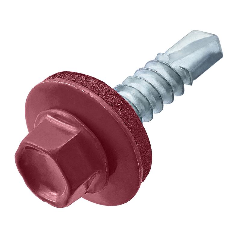 саморез кровельный 4.8х28(29) ral 3005 вин./красн. (европодвес) (уп.20шт) стройметиз 2141011 от BTSprom.by