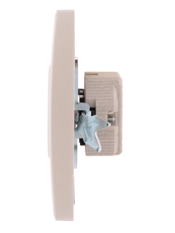  Розетка 1-м СП Rain 16А IP20 без заземл. керамика жемчуж./бел. метал. LEZARD 703-3030-121 фото в каталоге от BTSprom.by