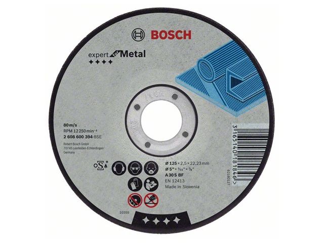 круг отрезной 125х2.5x22.2 мм для металла expert bosch 2608600394 от BTSprom.by