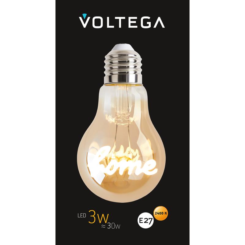 Лампа светодиодная филаментная Loft 271 A60 3Вт 2400К E27 Voltega 8581 фото в каталоге от BTSprom.by