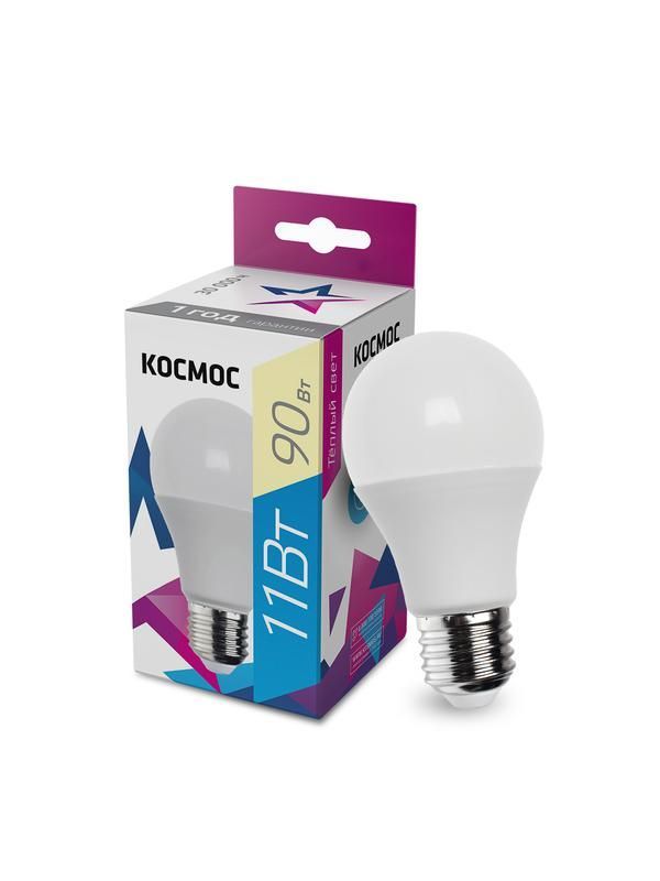 лампа светодиодная a60 11вт 3000к e27 220в космос lkecled11wa60e2730 от BTSprom.by