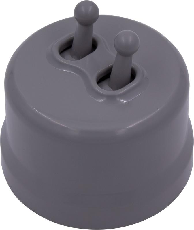 выключатель 2-кл. (тумблерный) пластик титан bironi b1-232-26 от BTSprom.by