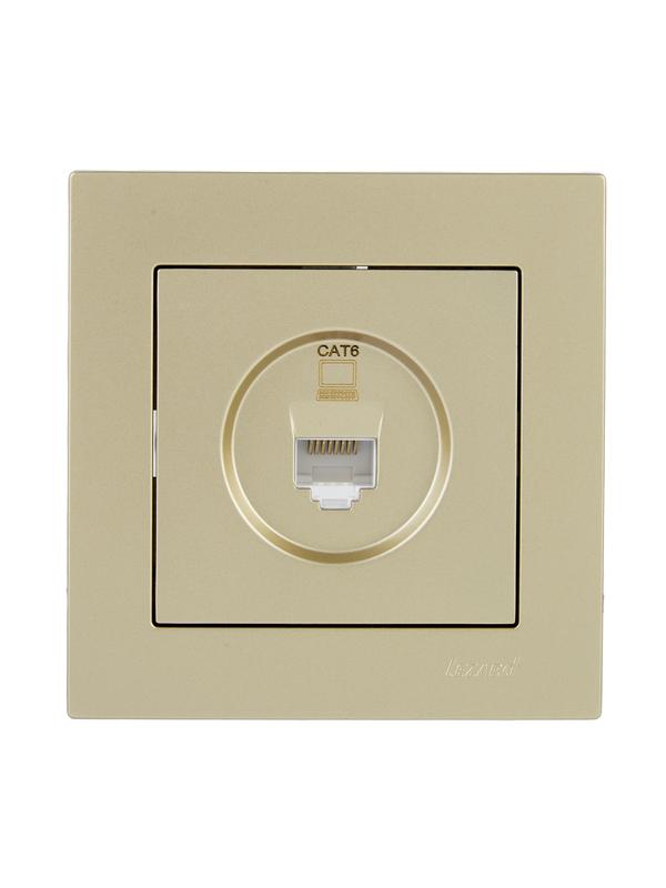  Розетка компьютерная 1-м СП Vesna механизм титан LEZARD 742-3788-140 фото в каталоге от BTSprom.by