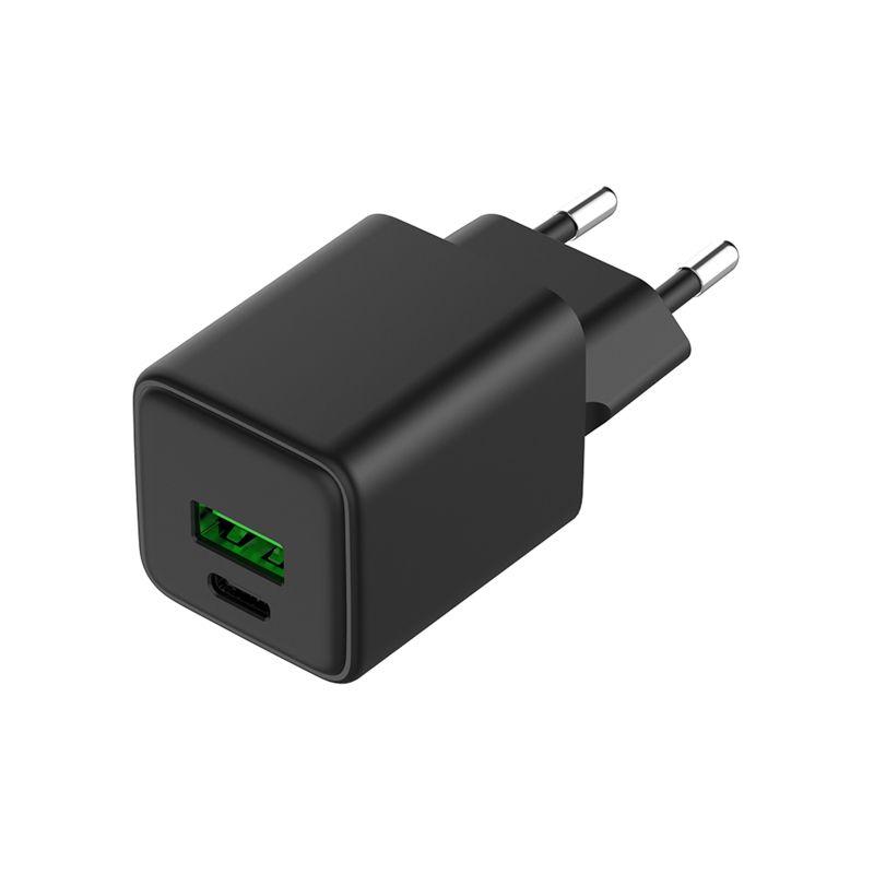 устройство зарядное сетевое с двумя портами usb-a и usb-c 30вт gan rexant 18-2204 от BTSprom.by