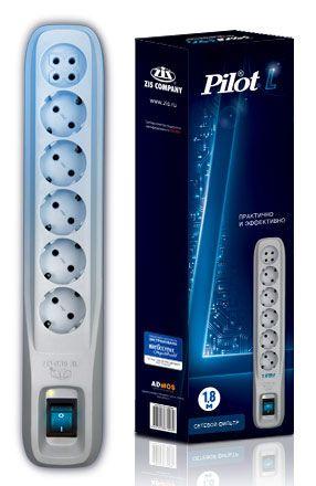 удлинитель с сетевым фильтром 6х1.8м с заземл. 10а ip20 cca 3х0.75 бел. pilot 13691 от BTSprom.by