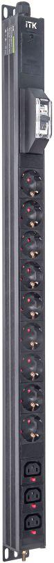 блок распределения питания base pdu pv1111 18u 1ф 16а 9schuko 3c13 2.6м schuko itk bs-pv12-09d-03c13-11 от BTSprom.by