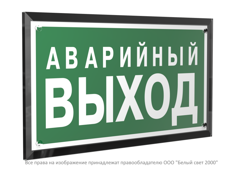 знак безопасности pt-32178-black.e23 "аварийный выход" белый свет a32711 от BTSprom.by