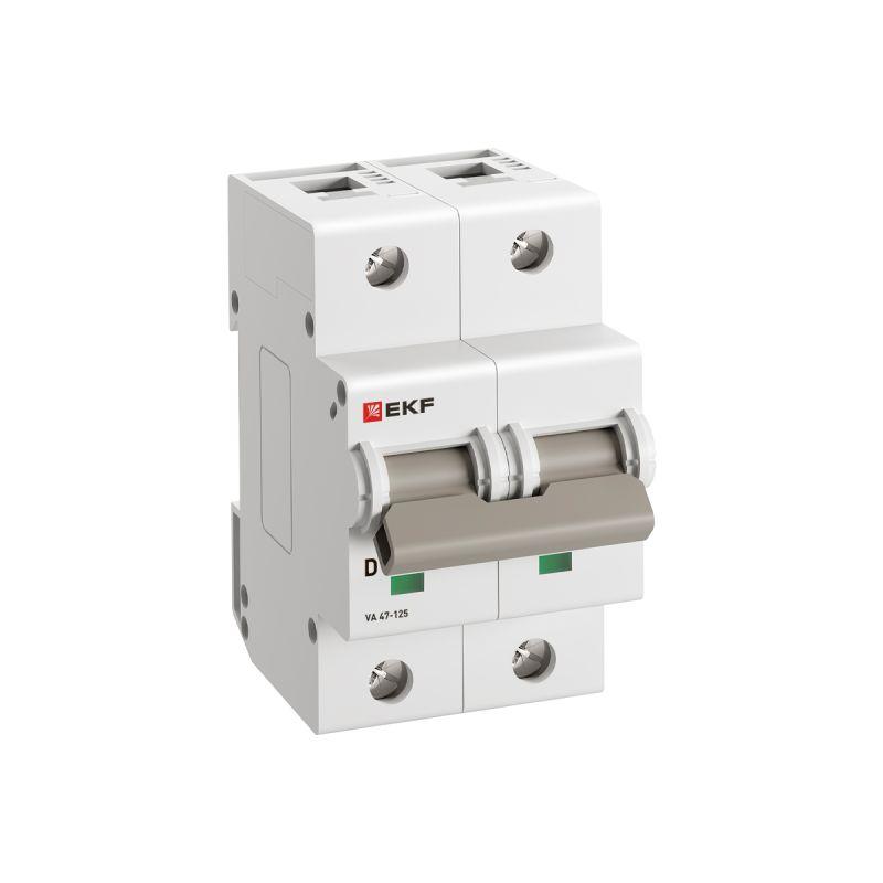 выключатель автоматический 2п d 63а 15ка ва 47-125 proxima ekf mcb47125-2-63d от BTSprom.by