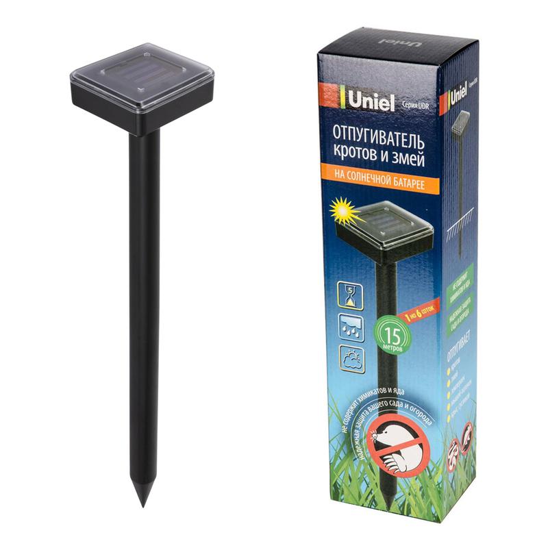 устройство udr-s51 sol black для отпугивания кротов и змей на солнечной батарее пост. частота вибрации аккум в компл. ip44 uniel ul-00009452 от BTSprom.by