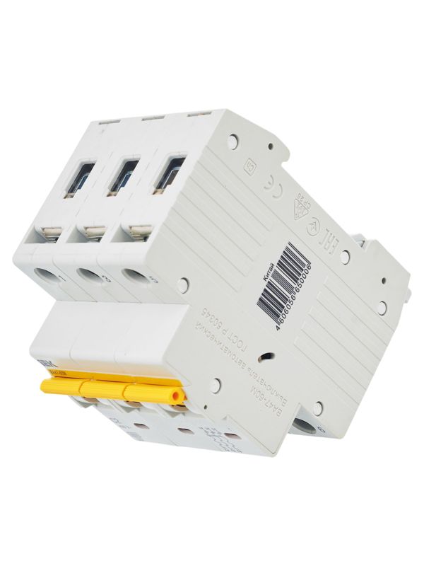  Выключатель автоматический модульный 3п C 2А 6кА ВА47-60M KARAT IEK MVA31-3-002-C фото в каталоге от BTSprom.by