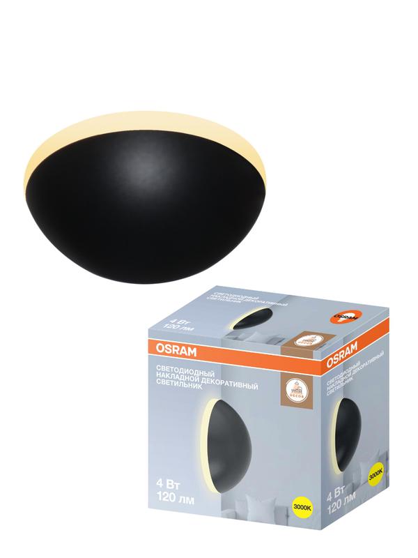 светильник настенный бра surfsp sp 4вт 120лм 3000к теплый бел. свет черн. osram 4607194233120 от BTSprom.by