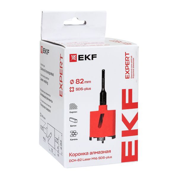 Коронка алмазная DCH-82 Laser M16 SDS-Plus Expert EKF dch-82-m16 фото в каталоге от BTSprom.by