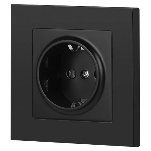  Розетка 1-м СП Accent 6-202-05 16А IP20 250В 2P+E Schuko антрацит Intro Б0063693 фото в каталоге от BTSprom.by