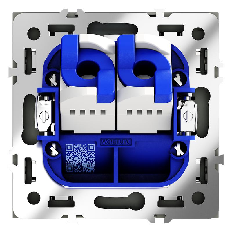  Розетка компьютерная 2-м СП S70 RJ45 + RJ45 кат.6 механизм черн. матов. Voltum VLS060208 фото в каталоге от BTSprom.by