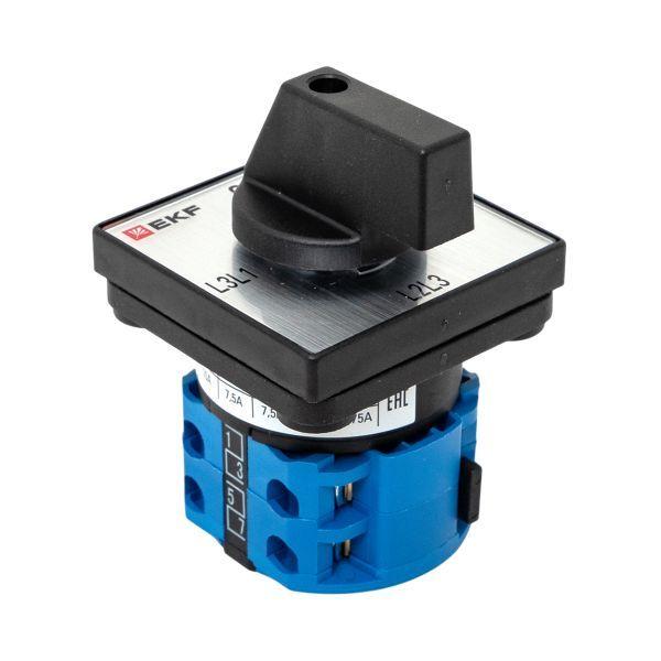  Переключатель кулачковый ПК-1-73 3п 10А для вольтметра линейное напряжение PROxima EKF pk-1-73-10 фото в каталоге от BTSprom.by