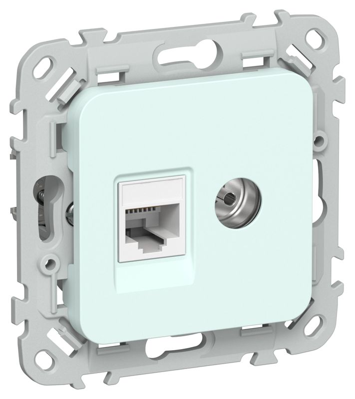 розетка 2-м сп flite рктв5е-2-0-флхл rj45/tv кат.5e utp механизм холод. лед iek fi-ak22-1-k94 от BTSprom.by