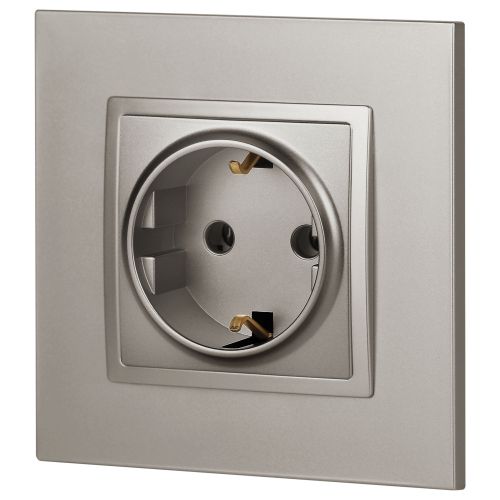  Розетка Elegance 14-2101-16 16А 250В 2P+E Schuko титан Эра Б0065802 фото в каталоге от BTSprom.by