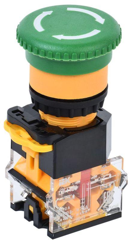 кнопка "грибок" d8-11zs d22мм 1но+1нз поворотн. с фиксацией зел. iek bbg30-11zs-3-23-k06 от BTSprom.by