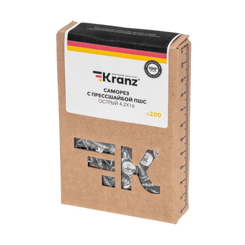  Саморез с прессшайбой ПШС острый 4.2х16 (уп.200шт) Kranz KR-01-3361-003 фото в каталоге от BTSprom.by