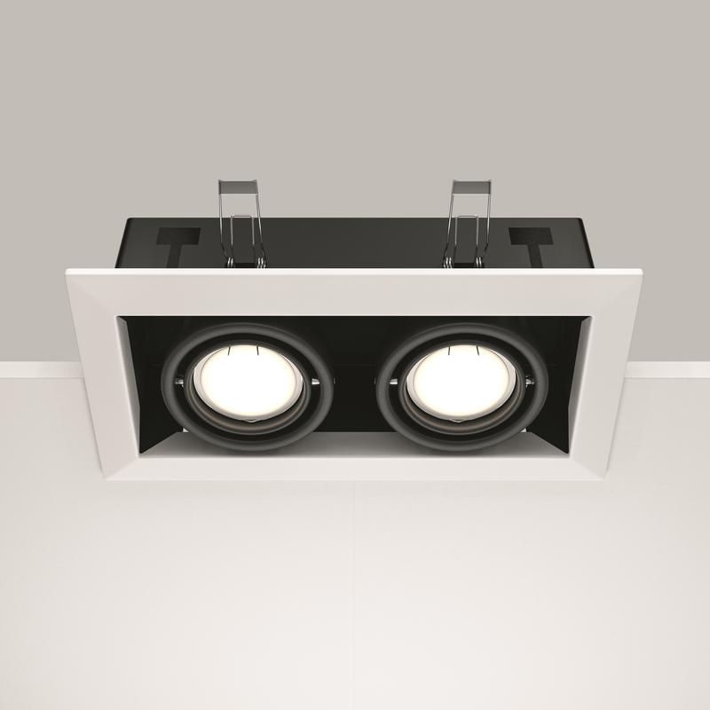  Светильник встраиваемый Metal Modern GU10 2x10Вт Maytoni DL008-2-02-W фото в каталоге от BTSprom.by