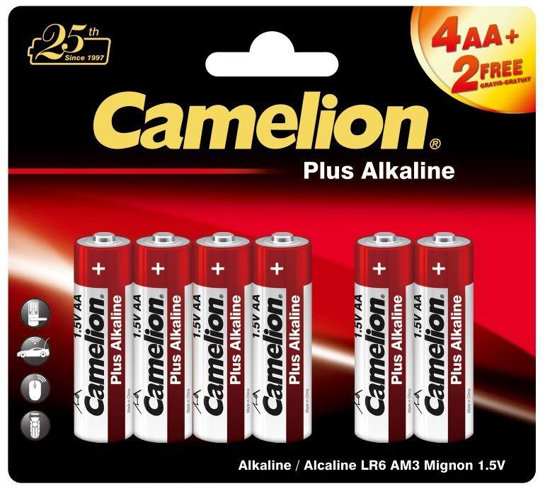 элемент питания aa/lr6 1.5в plus alkaline 4+2lr6-bp (блист.6шт) camelion 14113 от BTSprom.by