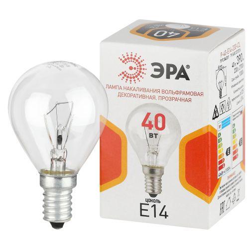 лампа накаливания p45 40вт шар прозрачная e14/e14 230в эра б0066547 от BTSprom.by