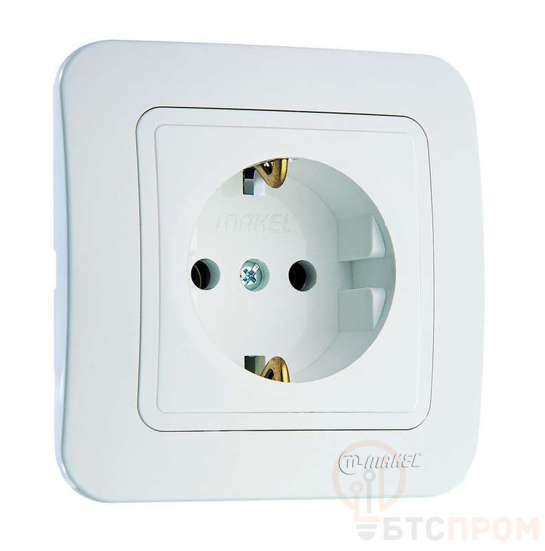 Розетка 1-м СП Lillium 16А IP20 с заземл. бел./бел. Makel 70028 фото в каталоге от BTSprom.by  Розетка 1-м СП Lillium 16А IP20 с заземл. бел./бел. Makel 70028 фото в каталоге от BTSprom.by