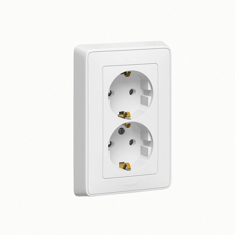 розетка 2-м сп cariva 16а ip20 2х2p+e немецк. стандарт бел. (diy-упак.) leg 695948 от BTSprom.by