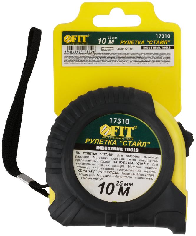  Рулетка Профи Стайл 10мх25мм прорезиненный корпус FIT 17310 фото в каталоге от BTSprom.by
