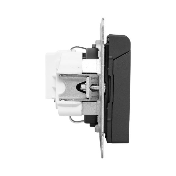  Розетка СП Эпика 16А IP44 с заземл. защ. шторки с крышкой механизм черн. EKF UP1-SOB-111-44 фото в каталоге от BTSprom.by