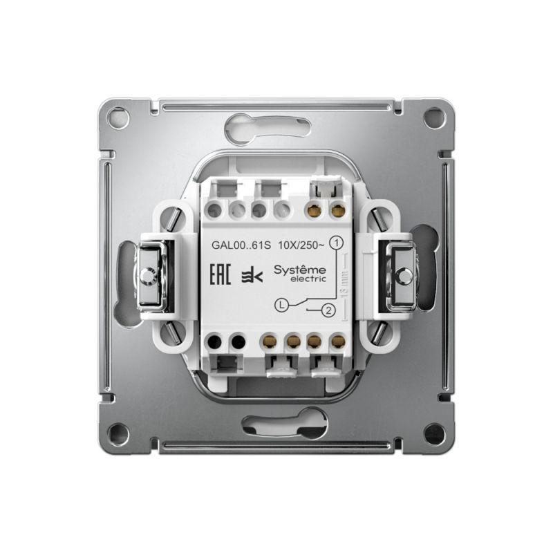  Переключатель 1-кл. ArtGallery 10AX быстрозажим. клем. механизм сталь SE GAL000961S фото в каталоге от BTSprom.by