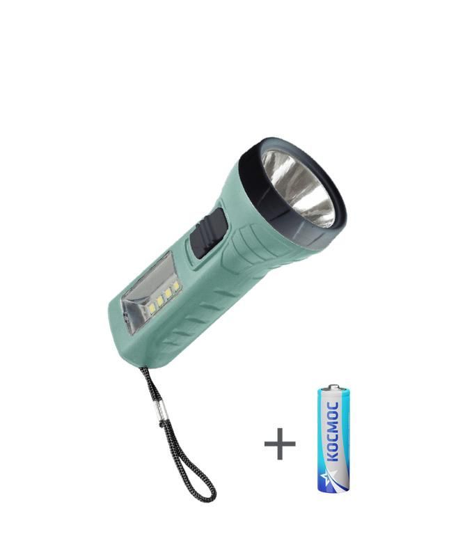 фонарь ручной 0.5вт led+4smd(1вт) 1xaa (r6) корпус abs-пластик ремешок ручной космос koc123b от BTSprom.by