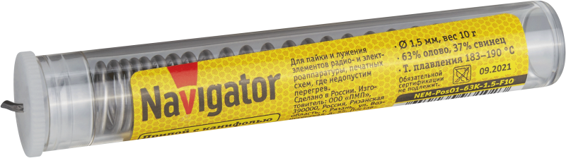 припой 93 102 nem-pos01-63k-1.5-f10 (пос-63; колба; 1.5мм; 10 г) navigator 93102 от BTSprom.by