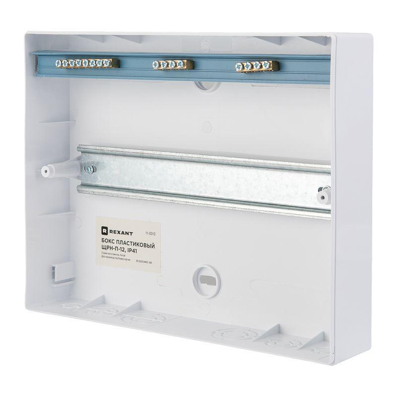  Бокс ЩРН-П-12 IP41 пластик. бел. (бел. дверца) Rexant 11-0313 фото в каталоге от BTSprom.by