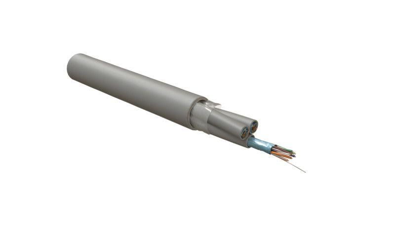 кабель витая пара экранир. f/utp кат.5 12 пар 4 пары (24 awg)х3 ож solid кажд. 4х парник: экран-фольга lszh lszh нг(а)-hf -20град.c- +60град.c futp12w-c5-s24-in-lszh-gy сер. hyperline 445185 от BTSprom.by