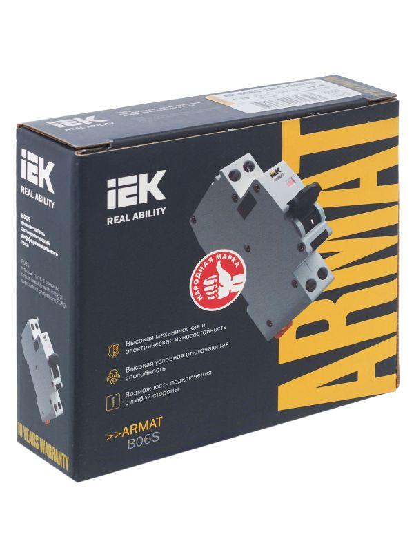  Выключатель автоматический дифференциального тока 2п (1P+N) C 16А 30мА тип A АВДТ B06S 18мм ARMAT IEK AR-B06S-1N-C16A030 фото в каталоге от BTSprom.by