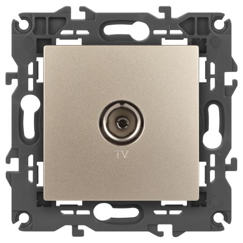  Розетка телевизионная одиночная TV 1мод. Elegance 14-3101-04 IP20 шампань Эра Б0034293 фото в каталоге от BTSprom.by