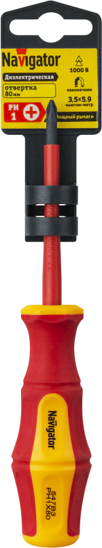  Отвертка диэлектрическая 93 422 NHT-Otd03-PH1-80 Navigator 93422 фото в каталоге от BTSprom.by