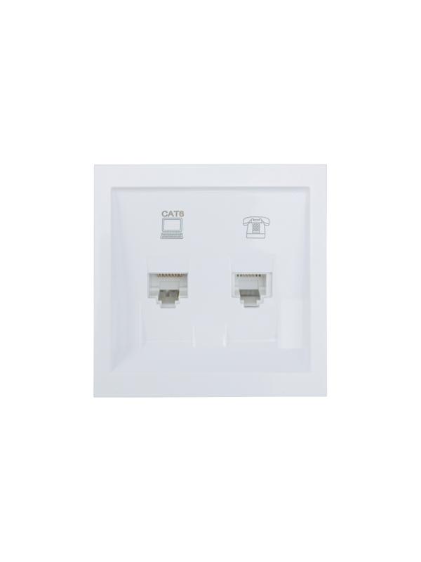  Розетка компьютер+телефон с модулем Cat 6 СП ZIMA бел. LEZARD 704-0288-144 фото в каталоге от BTSprom.by