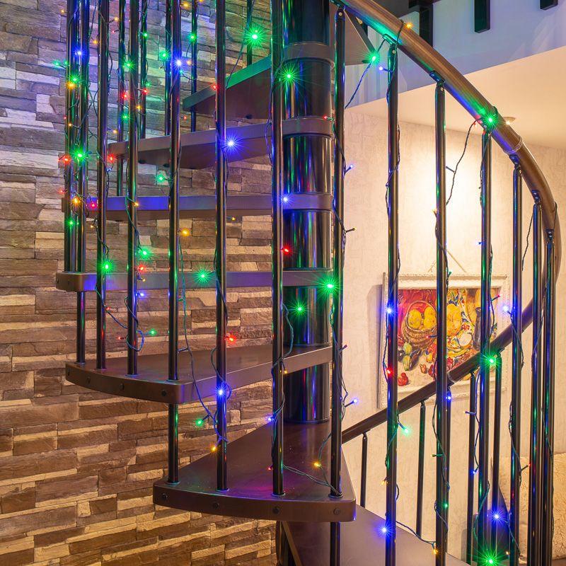  Гирлянда светодиодная "Твинкл Лайт" 20м 160LED мультиколор 10Вт 220-240В IP20 с контроллером 8 режимов провод ПВХ темн. зел. Neon-Night 303-119 фото в каталоге от BTSprom.by