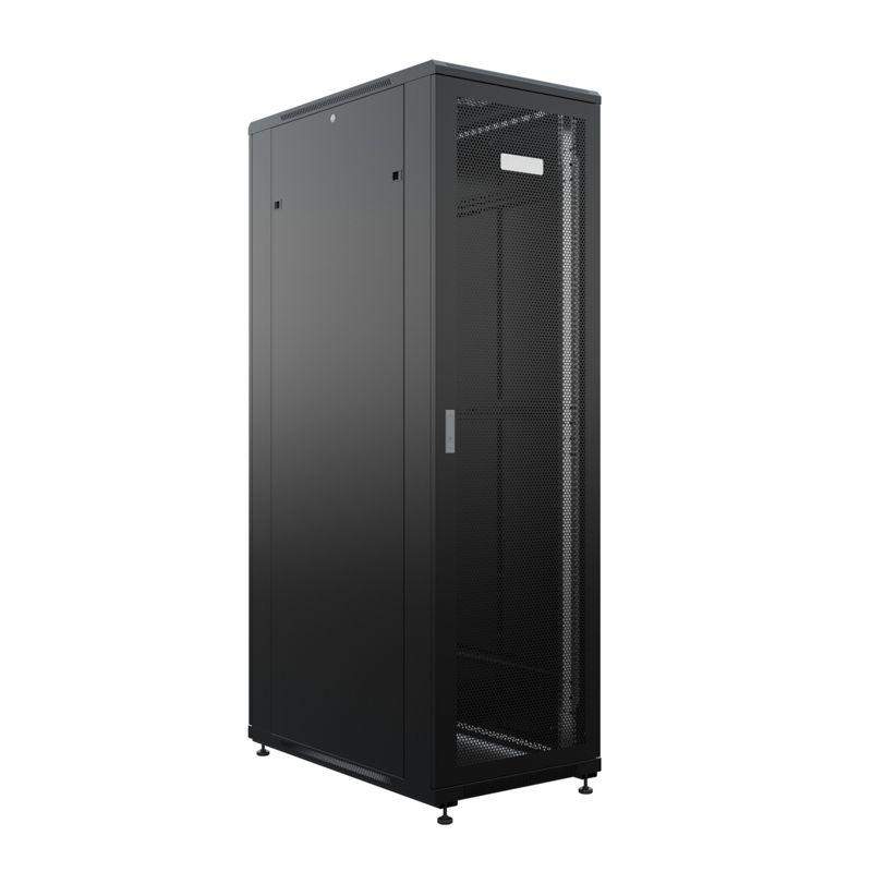шкаф напольный 19дюйм standart 42u 800х1000мм передняя и задняя дверь с перфорацией ral9005 (состоит из 2 частей) rexant 04-2364-1 от BTSprom.by