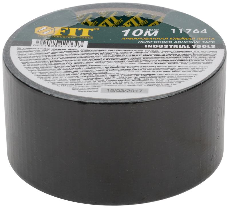  Лента клейкая универсальная армированная "Ductape" 48ммх10м черн. FIT 11764 фото в каталоге от BTSprom.by