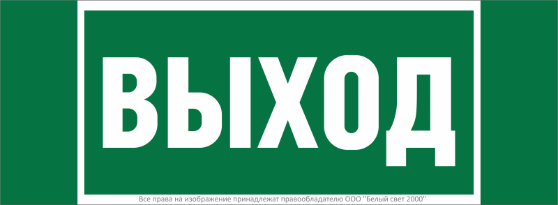 знак безопасности npu-3413.e22 "выход" белый свет a16528 от BTSprom.by