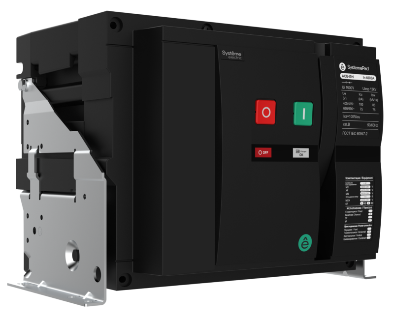 выключатель-разъединитель воздушный 4п 800а systemepact acb40ha стац. гп mch+mx+xf ac 230в se spa40ha084fhnn58ru от BTSprom.by