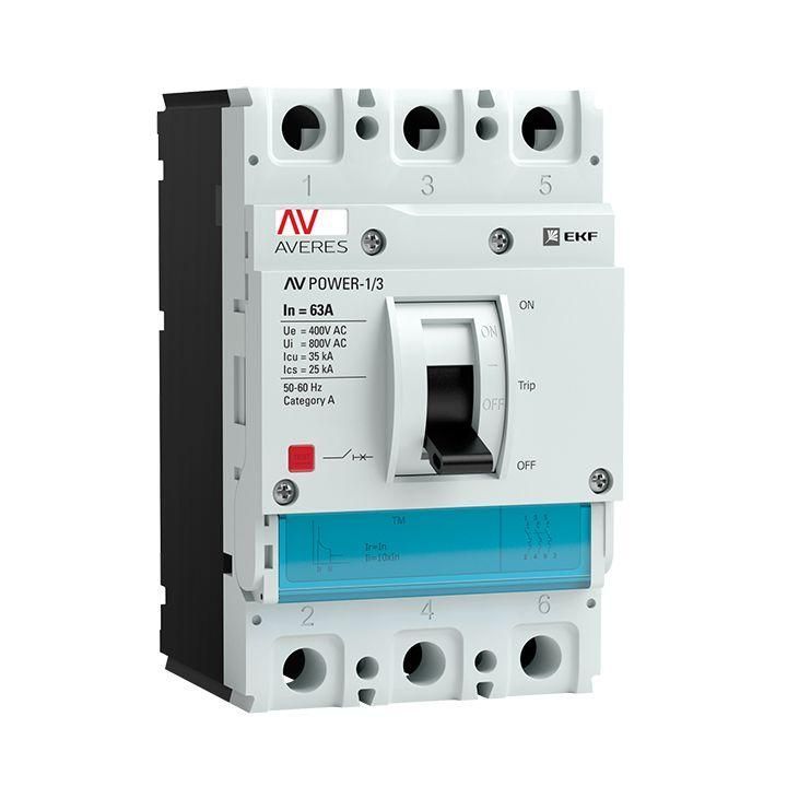 выключатель автоматический 3п 63а 35ка av power-1/3 tr averes ekf mccb-13-63-tr-av от BTSprom.by