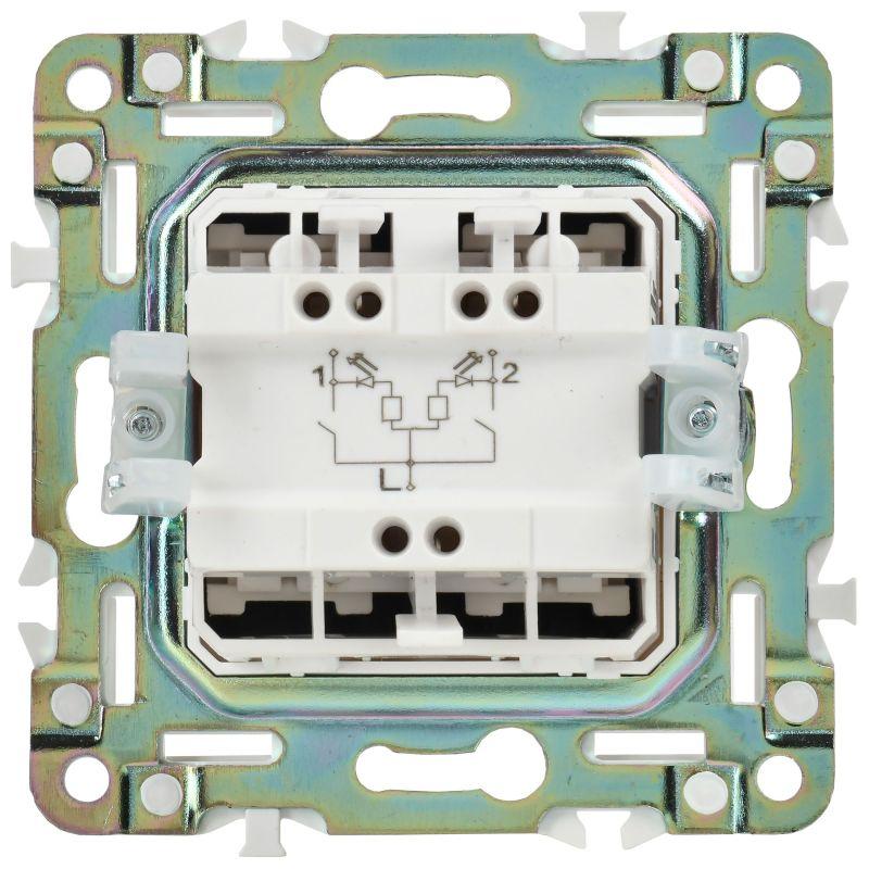  Выключатель проходной 2-кл. SKANDY 10А SK-V10Bl с индикацией черн. IEK SK-V22-1-10-K02 фото в каталоге от BTSprom.by