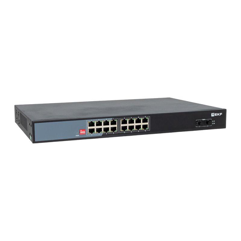 коммутатор неуправляемый промышленный u-2gx/sfp-16gtp-r 2 порта 1000base-x sfp 16 портов 10/100/1000base-t(x) rj45 c poe монтаж в 19" стойку tsx ekf tsx-u-2gx/sfp-16gtp-r от BTSprom.by