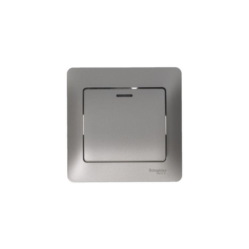 Переключатель проходной 1-кл. СП Glossa 10А IP20 (сх. 6а) 10AX с подсветкой механизм платина SE GSL001263 фото в каталоге от BTSprom.by