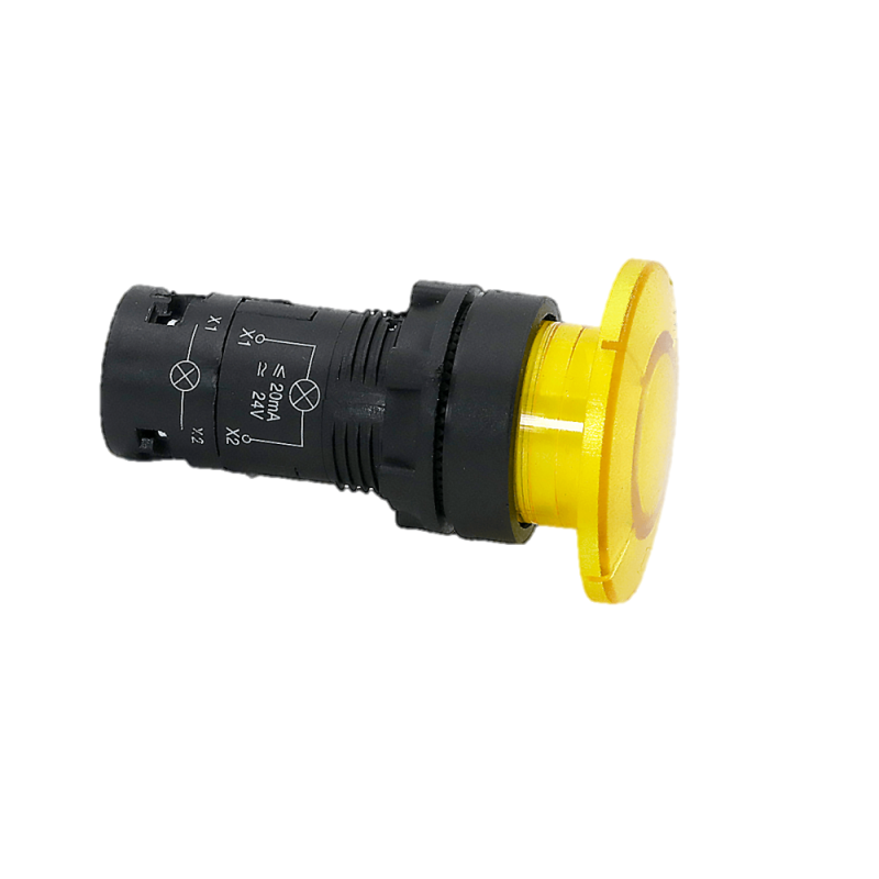кнопка грибовидная optisignal compact d22 с7-pm-511 желт. 1но+1нз кэаз 362127 от BTSprom.by
