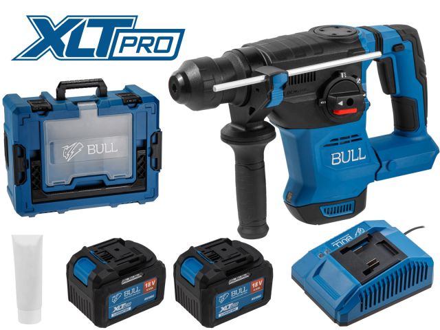 аккум. перфоратор bull cbh 1826 xcase, xltpro, бесщет., 18 в, 2.6 дж, 26 мм, 2x6 а*ч, з/у (3 режима + vario-lock, 3,2 кг) 1333736 от BTSprom.by